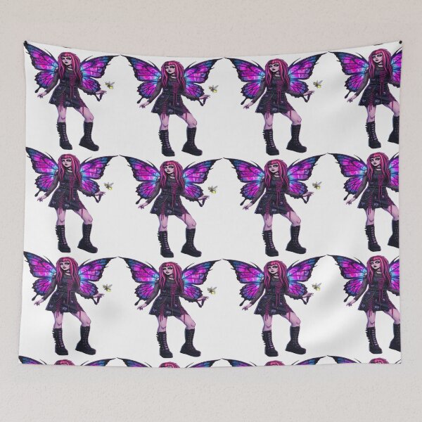 Item preview, Neon Nightshade Goth Fairy – Pink & Black Digital Character Art designed and sold by Designs by kp .
