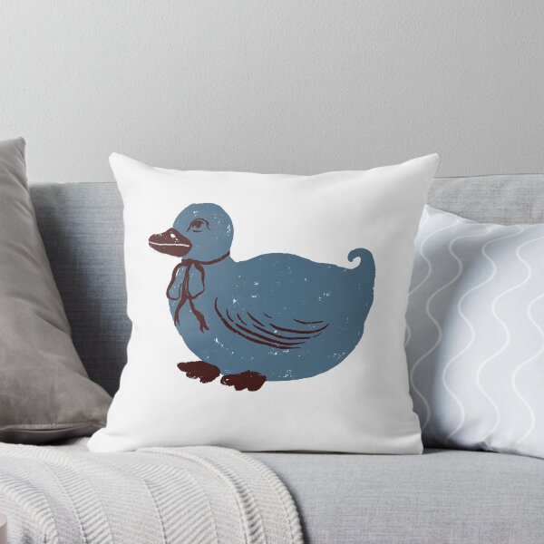 Item preview, Dusty Blue Vintage Duck With Ribbon Cute Cottagecore Art designed and sold by artievarudzite.
