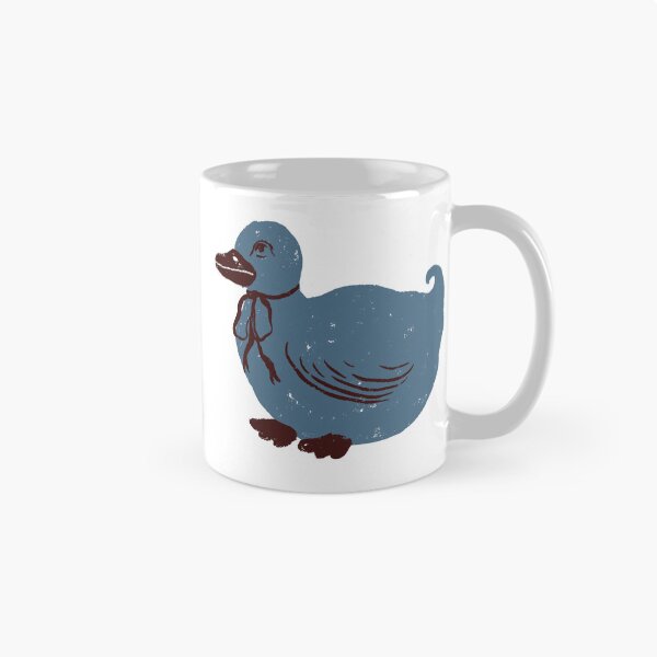 Item preview, Dusty Blue Vintage Duck With Ribbon Cute Cottagecore Art designed and sold by artievarudzite.