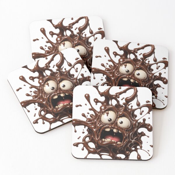 Item preview, Terrified Chocolate Splash Monster Cartoon Character designed and sold by jgvisualarts.