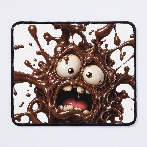 Item preview, Terrified Chocolate Splash Monster Cartoon Character designed and sold by jgvisualarts.