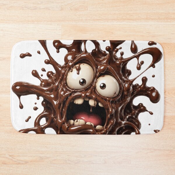 Item preview, Terrified Chocolate Splash Monster Cartoon Character designed and sold by jgvisualarts.