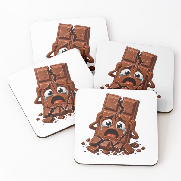Item preview, Crying Cracked Chocolate Bar Cartoon Character Illustration designed and sold by jgvisualarts.