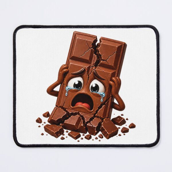 Item preview, Crying Cracked Chocolate Bar Cartoon Character Illustration designed and sold by jgvisualarts.