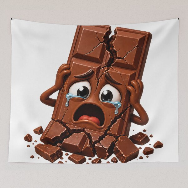 Item preview, Crying Cracked Chocolate Bar Cartoon Character Illustration designed and sold by jgvisualarts.