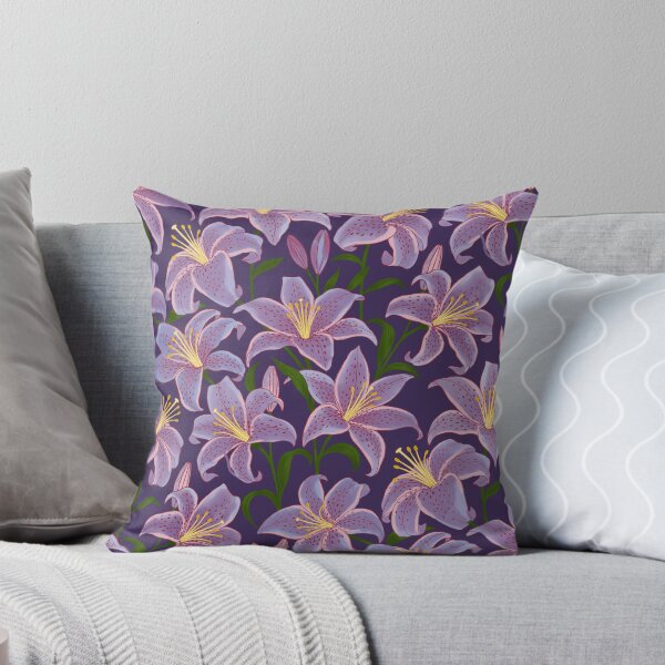 Item preview, Luxurious Soft Lavender Stargazer Lily Floral Vivid Petal On Royal Violet designed and sold by DropRomance.
