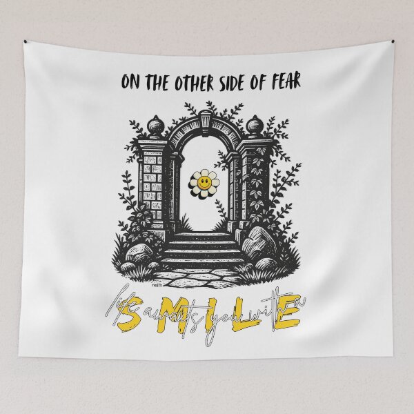 Item preview, On The Other Side Of Fear Life Awaits You With A Smile Art designed and sold by re2m.