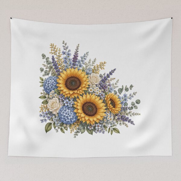 Item preview, Sunflower Hydrangea Bouquet designed and sold by PetalGarden.
