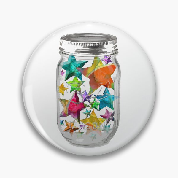 Item preview, Mason Jar Of Stars Colorful Fun Inspirational Art designed and sold by Sharon Cummings Art.