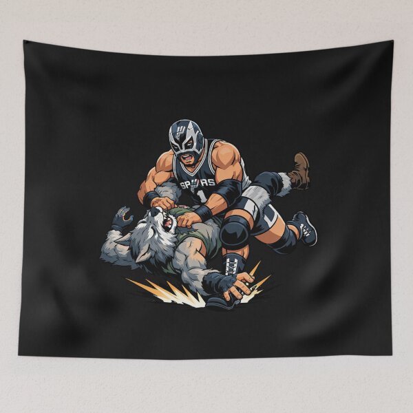 Item preview, Masked Wrestler Pinning Furry Creature Fight designed and sold by Tsugraf Designs.
