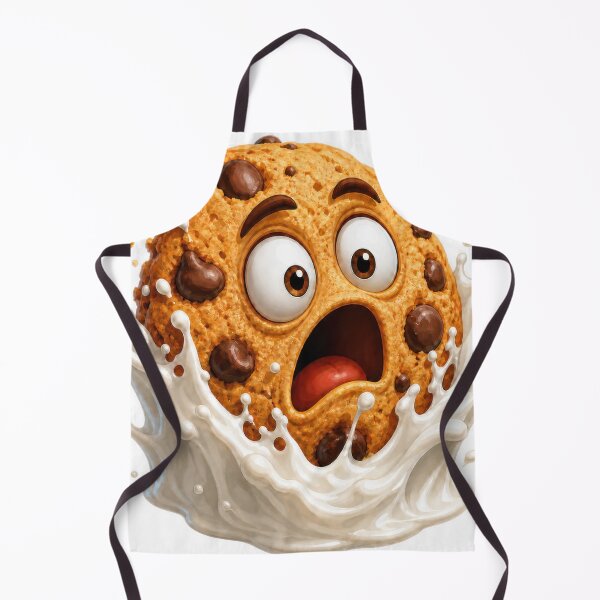 Item preview, Shocked Chocolate Chip Cookie Splashing into Milk Cartoon Character designed and sold by jgvisualarts.