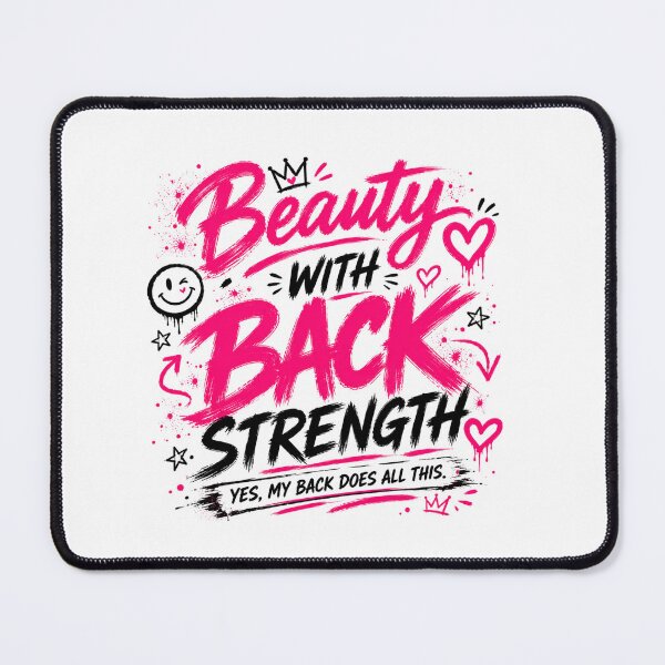 Item preview, Beauty With Back Strength Funny Gym Shirt designed and sold by StoryInCode.
