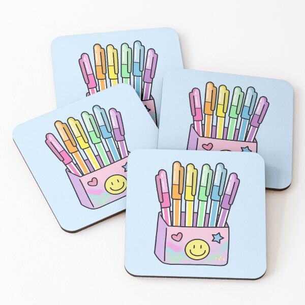 Item preview, Kawaii Pastel Pens Smiley Face Holder  designed and sold by Anne97s.