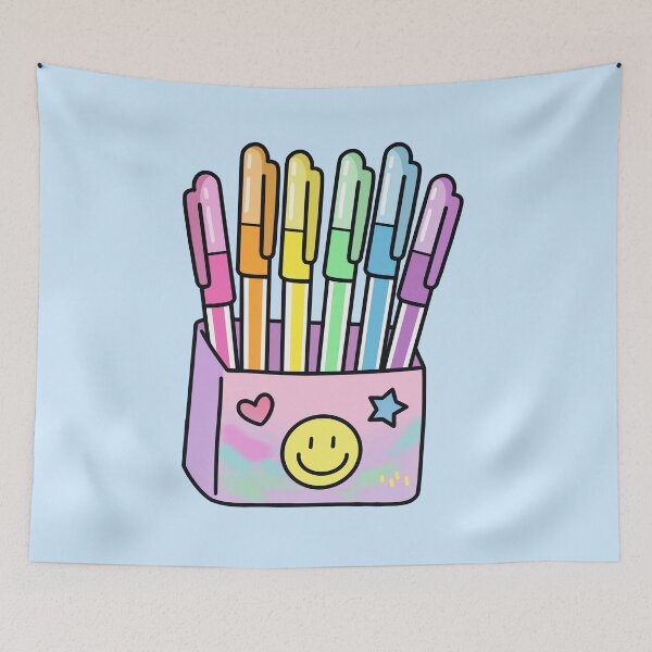 Item preview, Kawaii Pastel Pens Smiley Face Holder  designed and sold by Anne97s.