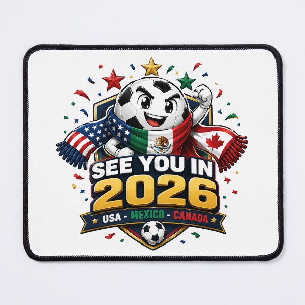 Item preview, See You in 2026 USA Mexico Canada Soccer Mascot designed and sold by emaga.