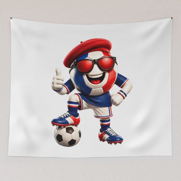 Item preview, France Soccer Mascot Funny Football Cartoon Graphic designed and sold by ArtSpark Studio.