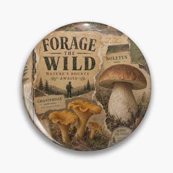 Item preview, FORAGER'S COLLAGE — Vintage Mushroom Foraging Poster designed and sold by Jandedan.