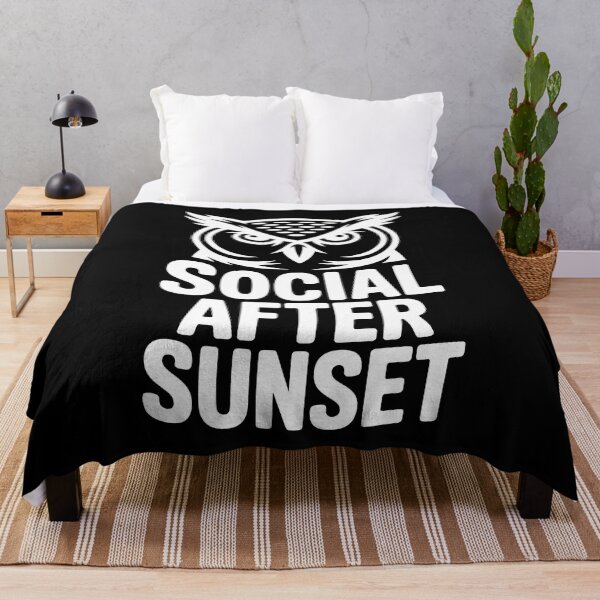 Item preview, Social After Sunset Night Owl Ambivert Mood Quote designed and sold by NaturEdeN.