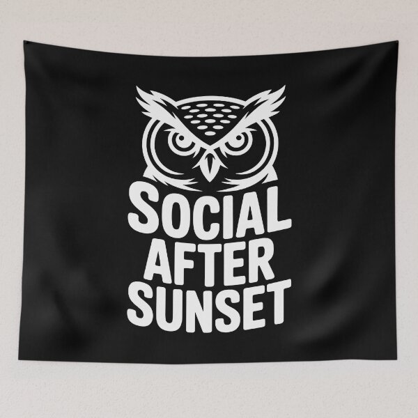 Item preview, Social After Sunset Night Owl Ambivert Mood Quote designed and sold by NaturEdeN.