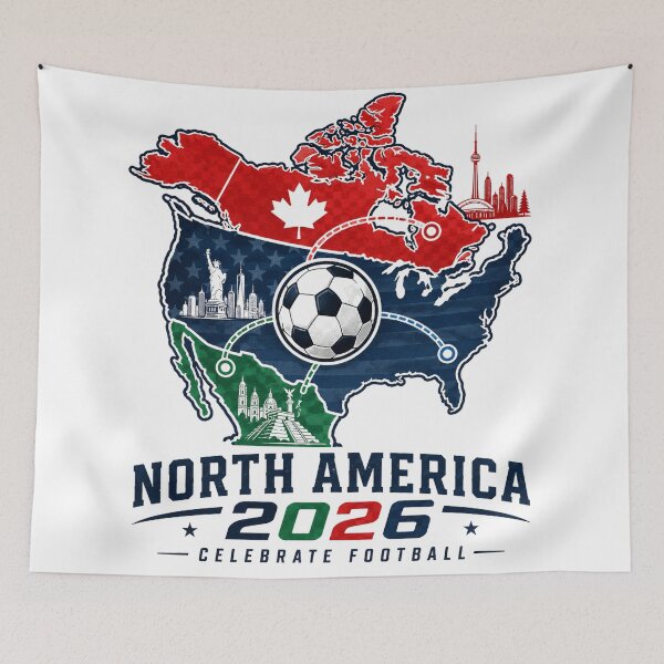 Item preview, United by Football - Three Nations Soccer Art 2026 designed and sold by Emaga Digital Studio.