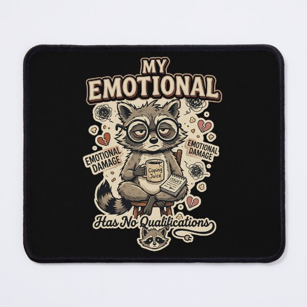Item preview, My Emotional Support Has No Qualifications – Funny Raccoon Therapist Mug Graphic designed and sold by BumbleBloom7.
