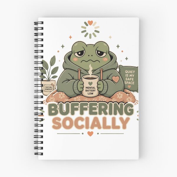 Item preview, Buffering Socially Cozy Frog designed and sold by PrintologyAura.