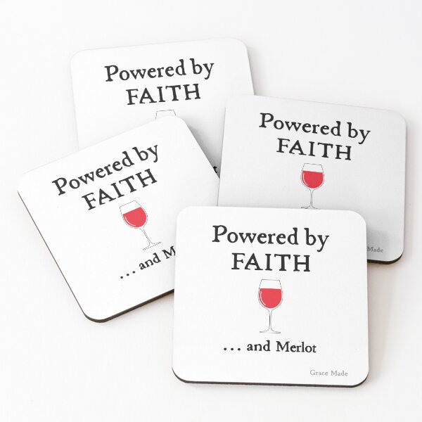 Item preview, Powered by Faith... and Merlot designed and sold by GraceMadeArt.