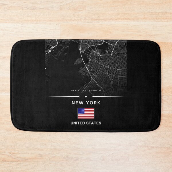 Item preview, Minimalist New York City USA Map Poster – Black and White Urban Street Art designed and sold by Psycho-Crazy.