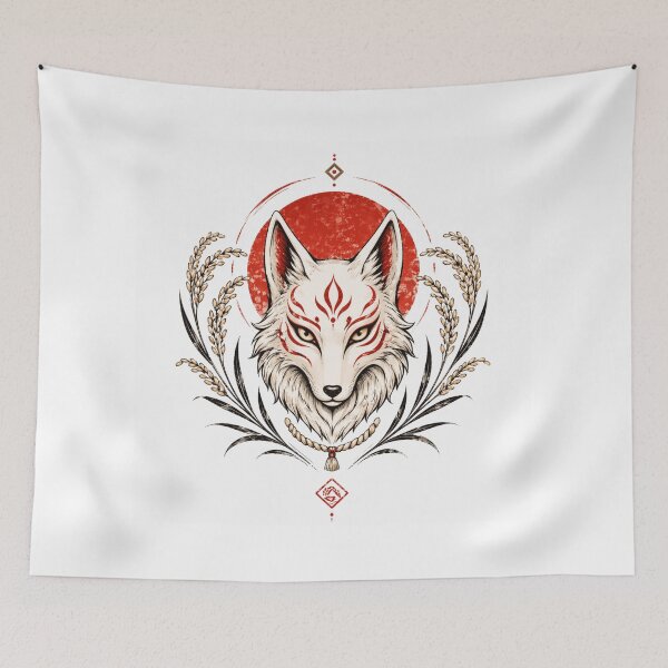 Item preview, Inari Rice Fox Seal – Japanese Kitsune Shrine Emblem designed and sold by OblivionRise.