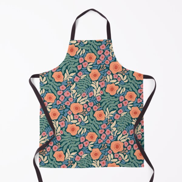 Item preview, Whimsical Meadow Blooms Muted Earthy Floral Garden On Dark Navy Blue designed and sold by DropRomance.