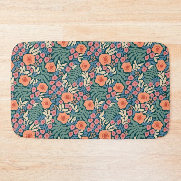 Item preview, Whimsical Meadow Blooms Muted Earthy Floral Garden On Dark Navy Blue designed and sold by DropRomance.