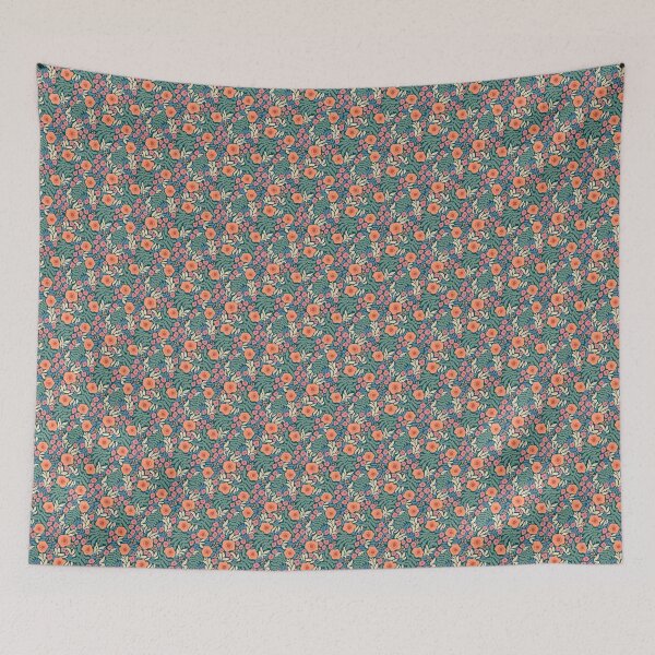 Item preview, Whimsical Meadow Blooms Muted Earthy Floral Garden On Dark Navy Blue designed and sold by DropRomance.