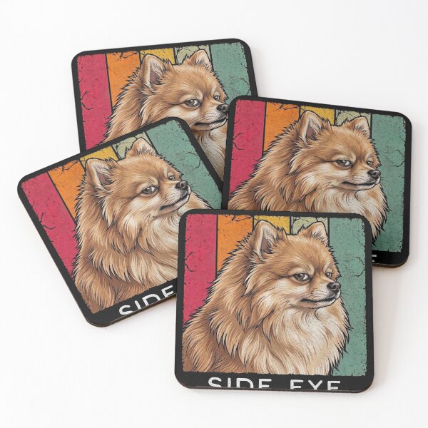Item preview, Bombastic Side Eye Pomeranian Dog Retro Stripes designed and sold by d247.