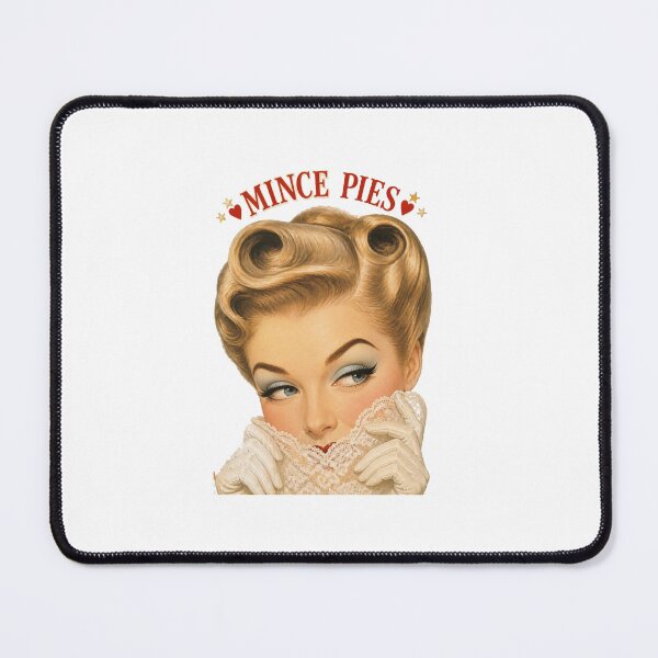 Item preview, Mince Pies | Funny Vintage 1950s Cockney Rhyming Slang Retro British Humour Glamour Gift Art Print designed and sold by HOODYBUDSTYLES.