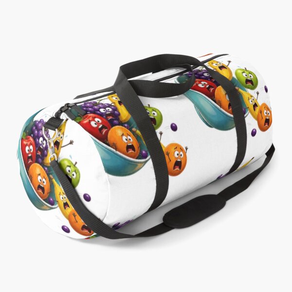 Item preview, Panicked Cartoon Fruit Bowl Tipping Over with Flying Fruit Characters designed and sold by jgvisualarts.