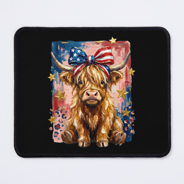Item preview, Highland Cow Patriotic American Flag 4th Of July designed and sold by siennalabeoo.
