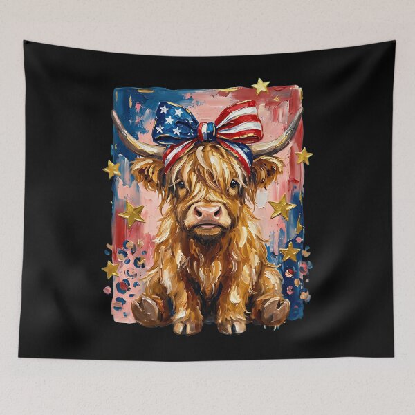 Item preview, Highland Cow Patriotic American Flag 4th Of July designed and sold by siennalabeoo.