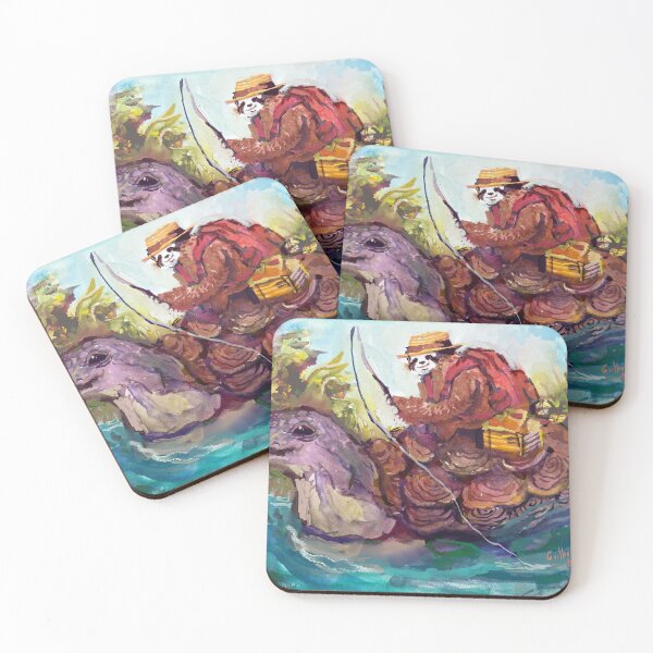 Item preview, sloth fishing from a turtle's back designed and sold by guilhernunes.