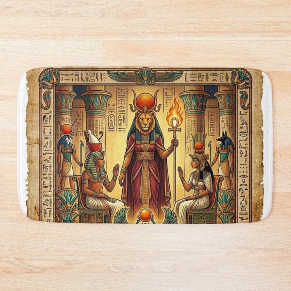 Item preview, Ancient Egyptian Mythology Papyrus Art | Sekhmet Ritual Scroll Vintage Egypt Design designed and sold by Queen Cleopatra.