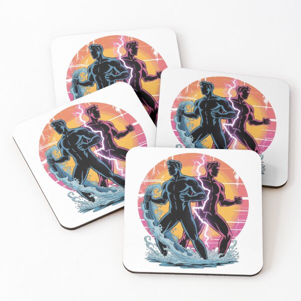 Item preview, Retro Cosmic Power Twins Graphic Tee designed and sold by wizooo411.