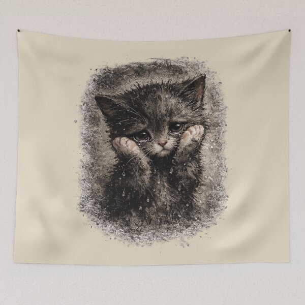 Item preview, Sad Wet Kitten Doomcore Mood designed and sold by bosamji.