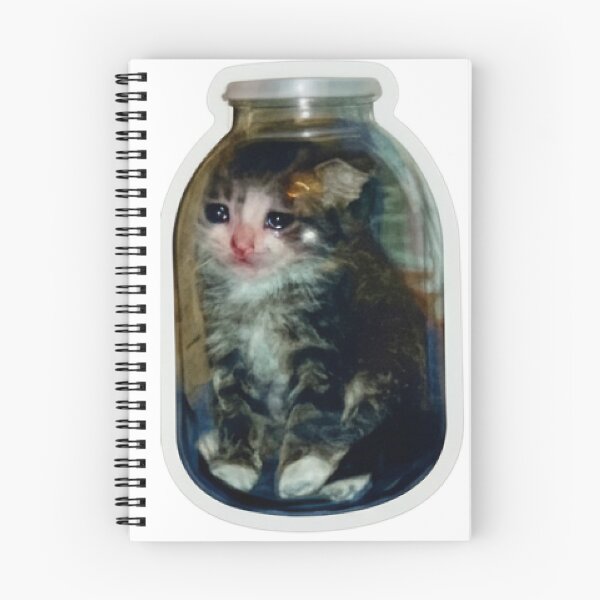 Item preview, Sad Crying Cat in a Jar - Realistic Meme Collection designed and sold by PixelsTelas.
