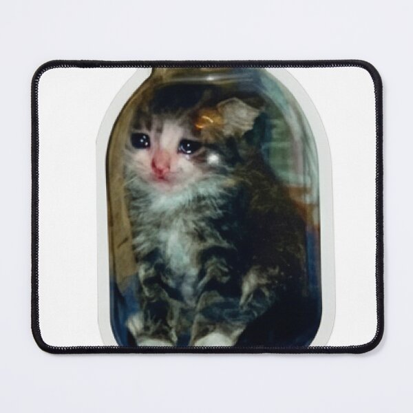 Item preview, Sad Crying Cat in a Jar - Realistic Meme Collection designed and sold by PixelsTelas.
