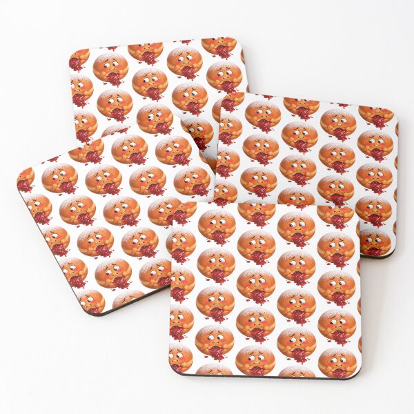 Item preview, Embarrassed Jelly Donut Cartoon Character Leaking Filling designed and sold by jgvisualarts.