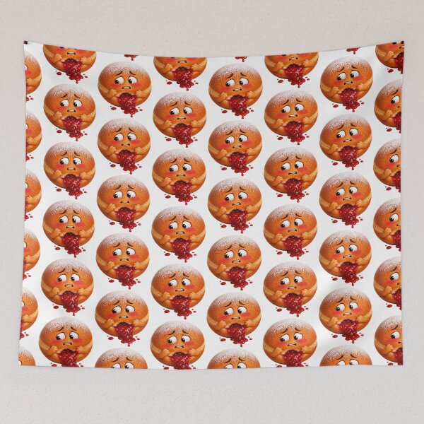 Item preview, Embarrassed Jelly Donut Cartoon Character Leaking Filling designed and sold by jgvisualarts.