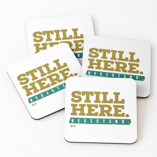 Item preview, Still Here Resisting — Bold Typography Mental Health Art designed and sold by Decorador de Corazones.