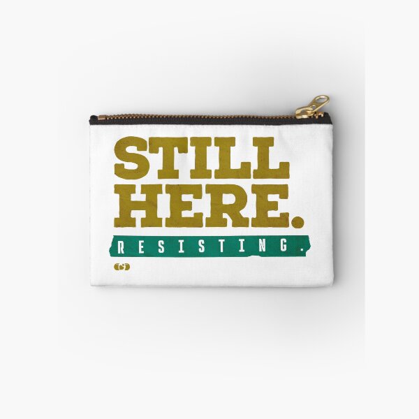 Item preview, Still Here Resisting — Bold Typography Mental Health Art designed and sold by Decorador de Corazones.