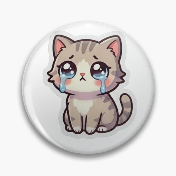 Item preview, Kawaii Crying Cat Sticker designed and sold by PixelsTelas.