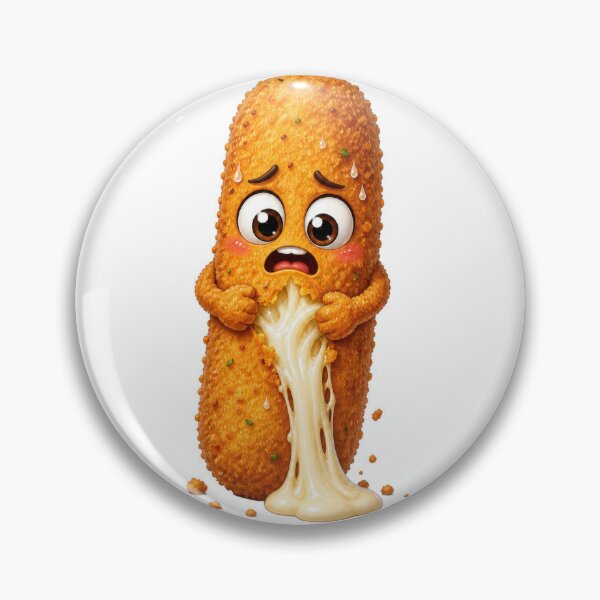 Item preview, Anxious Mozzarella Stick Cartoon Character Pulling Apart designed and sold by jgvisualarts.