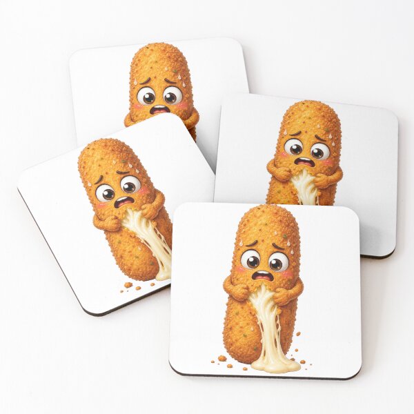 Item preview, Anxious Mozzarella Stick Cartoon Character Pulling Apart designed and sold by jgvisualarts.